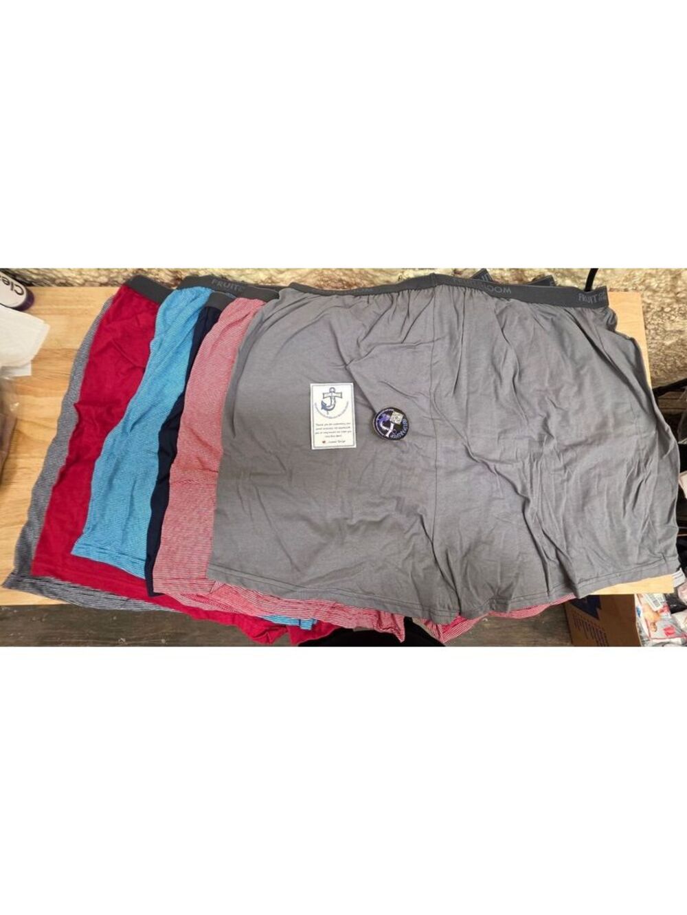 FRUIT OF THE LOOM MEN’S TAG‑FREE KNIT BOXER SHORTS ASSORTED XX‑LARGE BIG